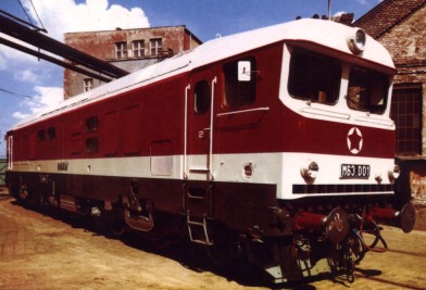 Az M63,001 a Ganz-MÁVAG udvarán 1971-ben